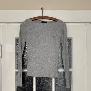 J. Crew Women's Heather Gray Boat Neck Long Sleeve Tee